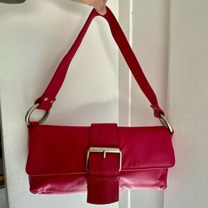 Vintage Y2k Wilson Leather Maxima Pink Soho Shoulder Buckle Bag Retro Boho